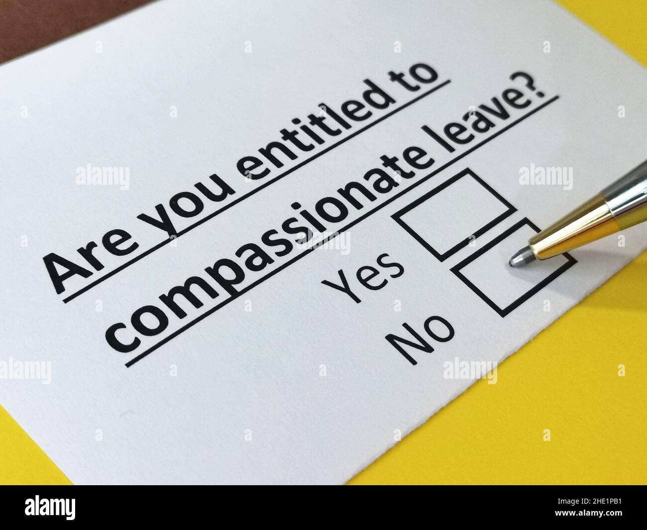 One person is answering question about compassionate leave. Stock Photo