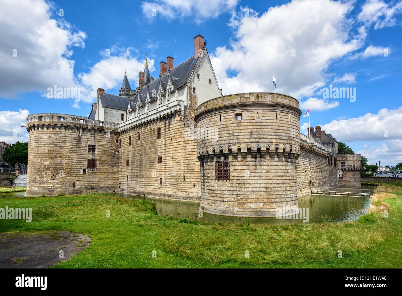 Historical Chateau of the Dukes of Brittany castle in Nantes, France Stock Photo