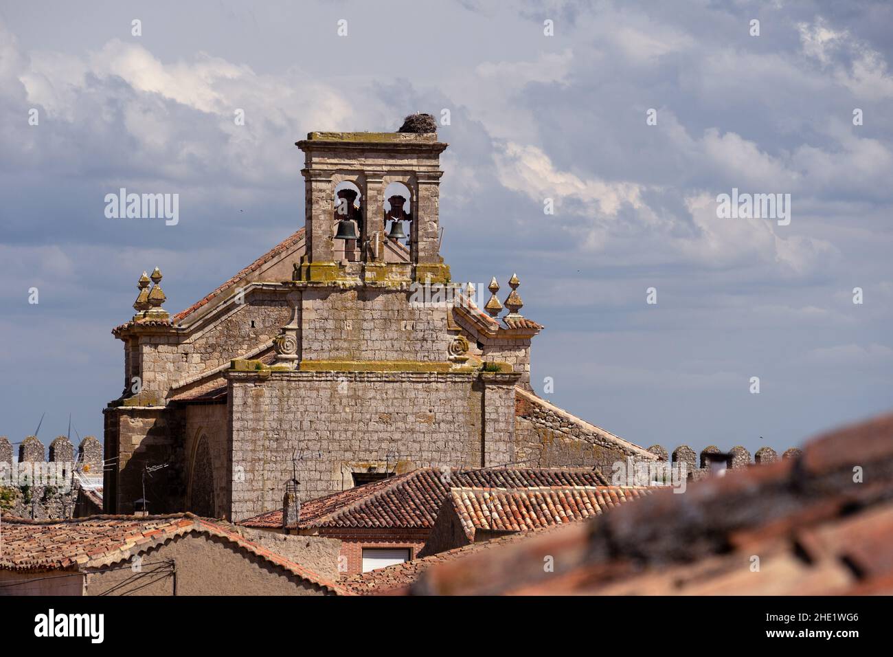 Santa Maria del Azogue church of the medieval village of Uruena. Stock Photo