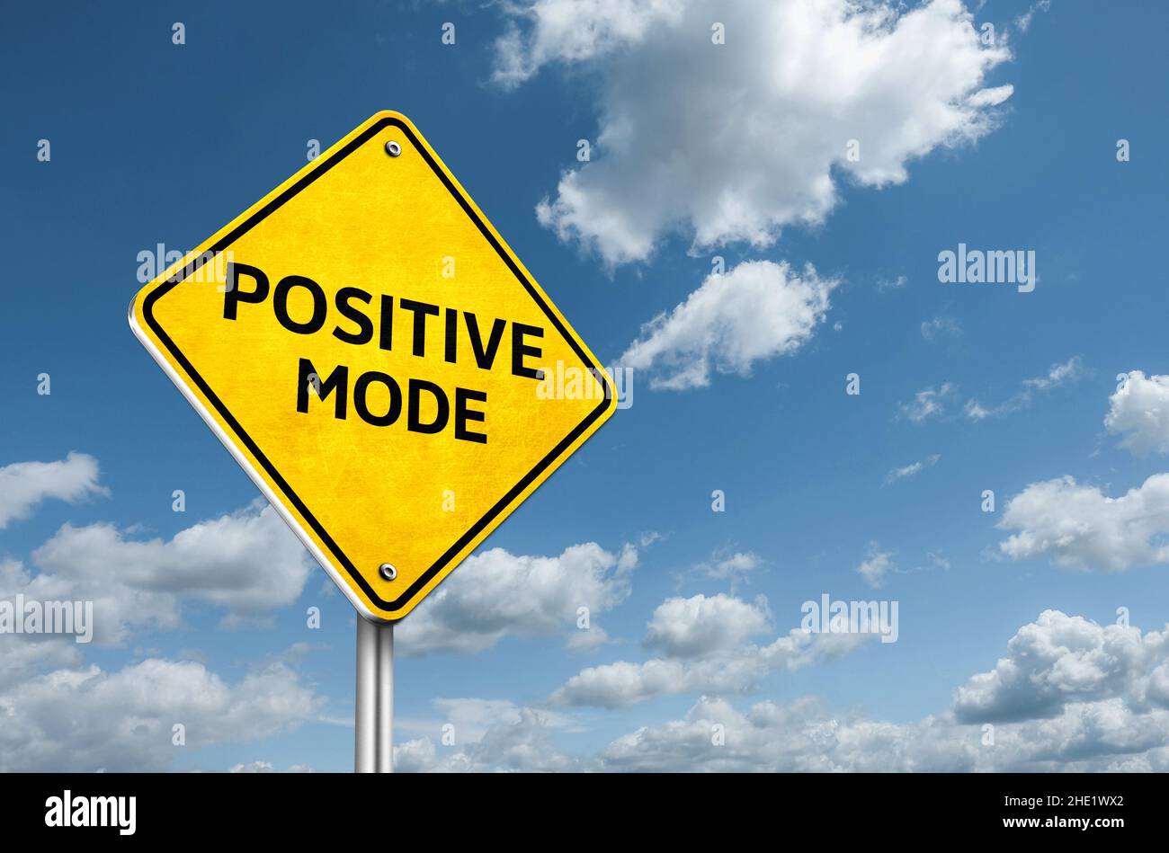 Positive Mode information road sign Stock Photo