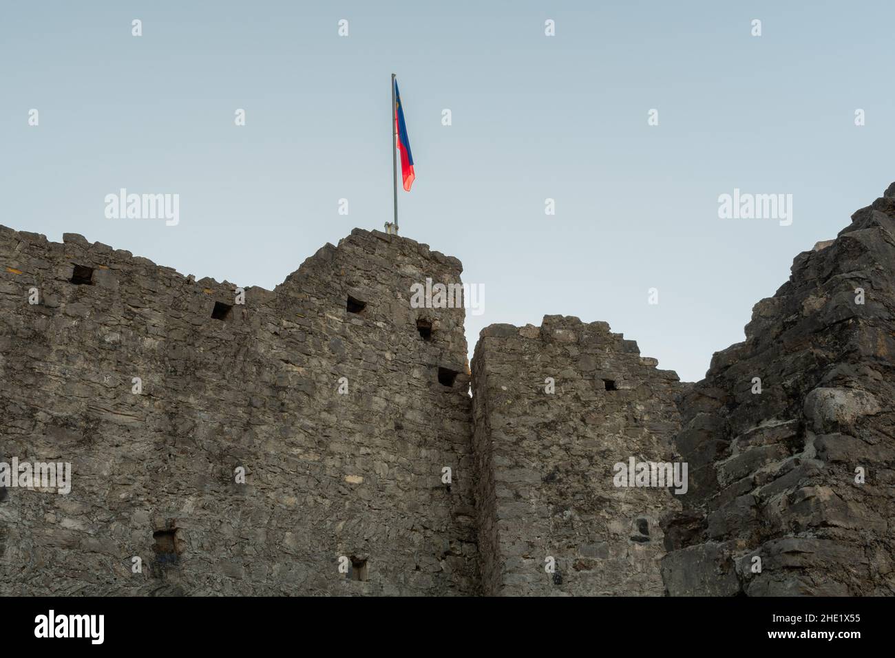 Schellenberg, Liechtenstein, December 31, 2021 Historic old castle ruin