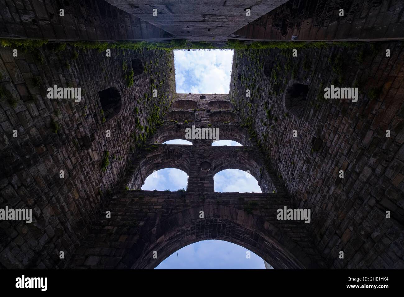 Porta Torre, Tower Gate, located at Piazza Vittoria, was completed in 1192 and has a hight of 40 meters. Stock Photo