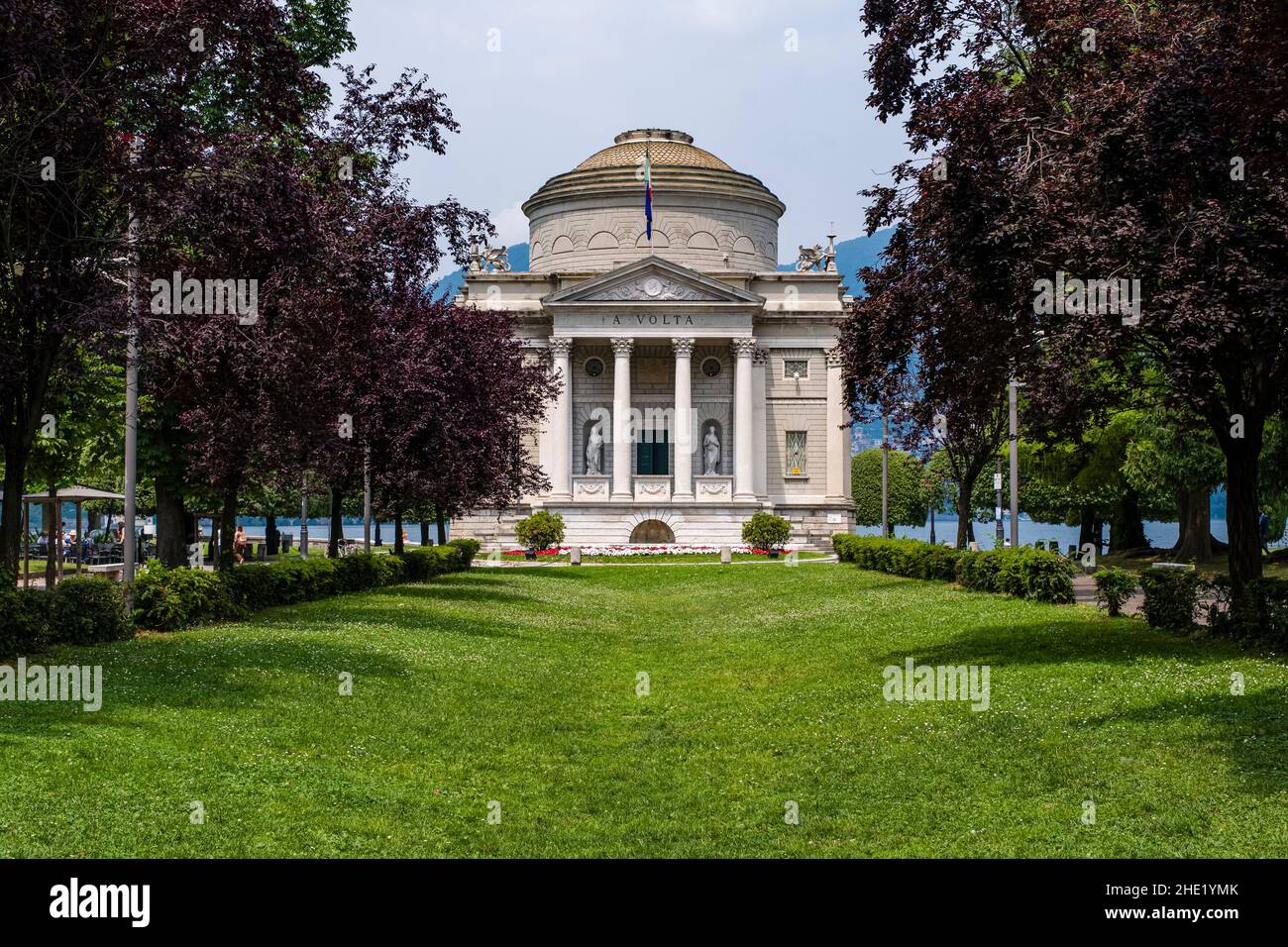The Tempio Voltiano, Volta Temple, is a museum, dedicated to Alessandro Volta and was completed in 1927. Stock Photo