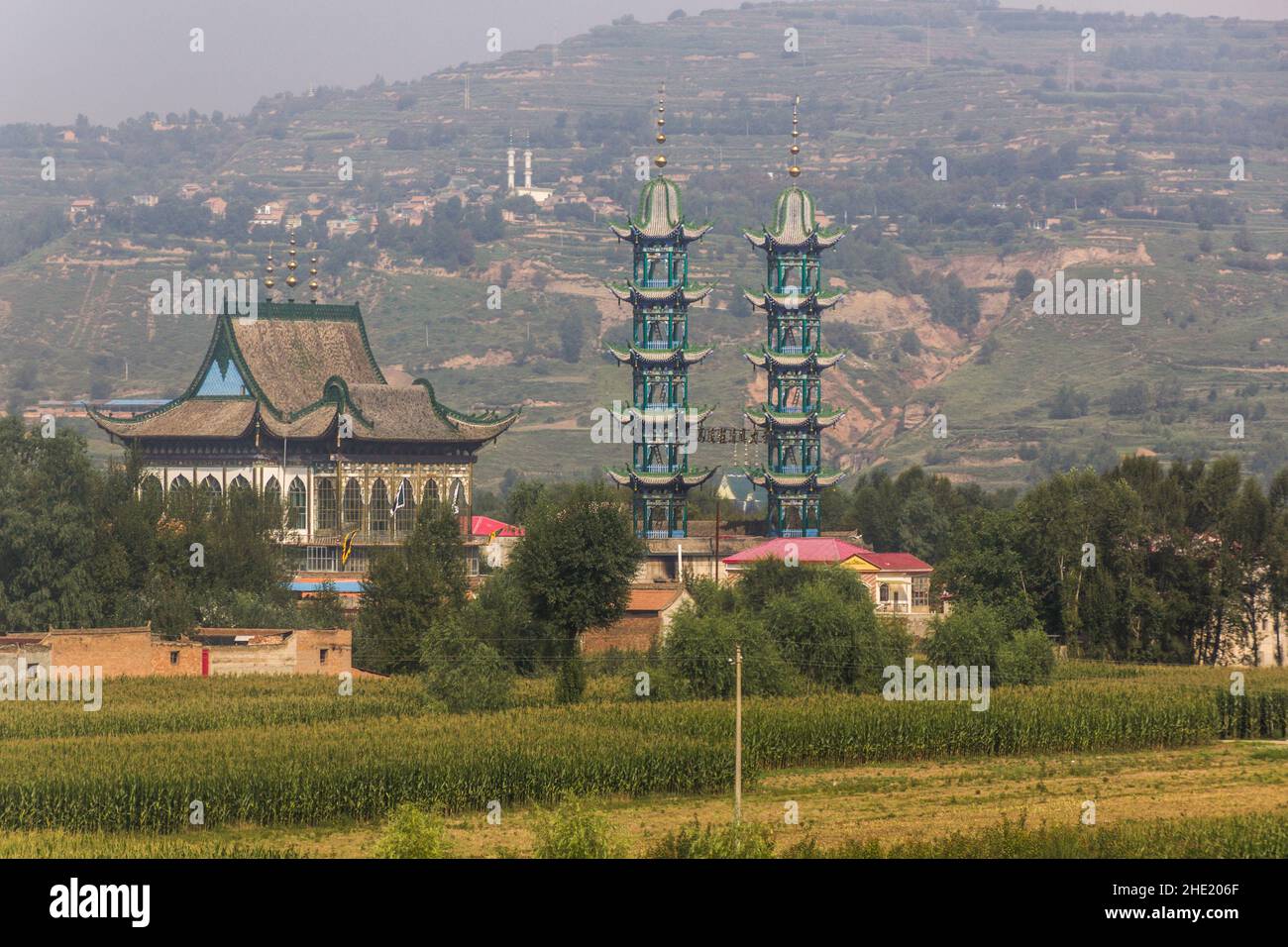 Mosque in Linxia county, Gansu province, China Stock Photo