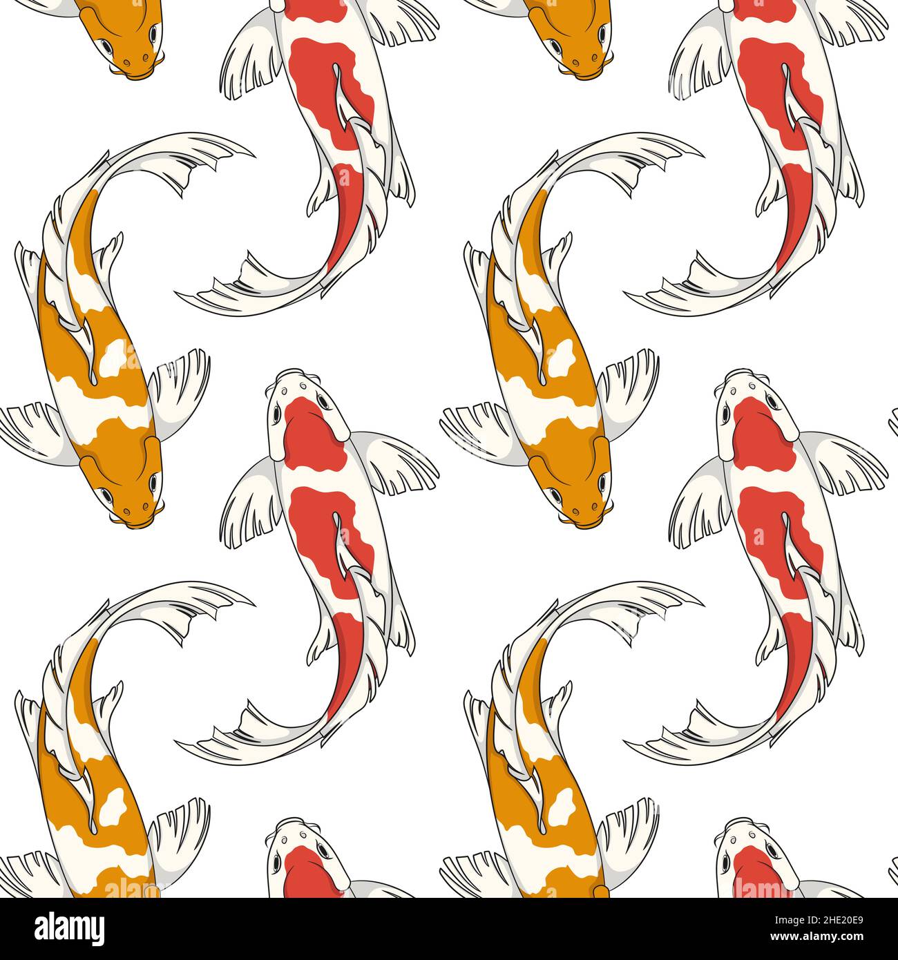 Koi fish pattern Stock Vector Images - Alamy