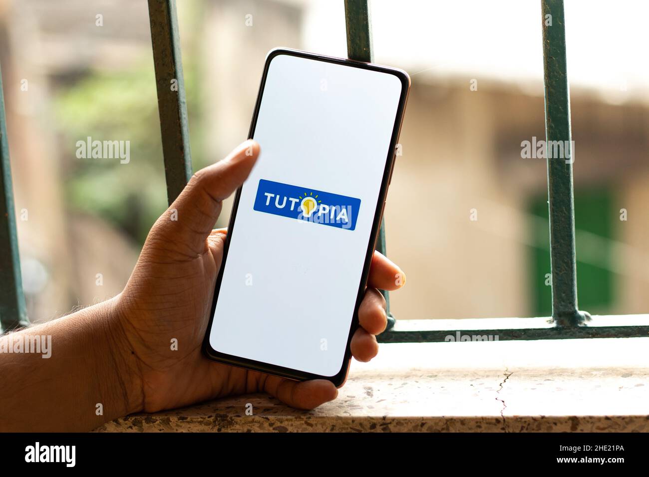 West Bangal, India - January 7, 2022 : Tutopia logo on phone screen ...