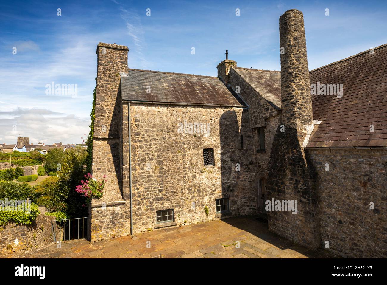 UK, Wales, Pembrokeshire, Pembroke, Monkton Hall, the county’s oldest domestic building Stock Photo