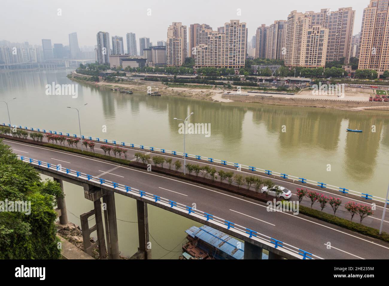 Highway and Jialing river in Chongqing, China Stock Photo - Alamy