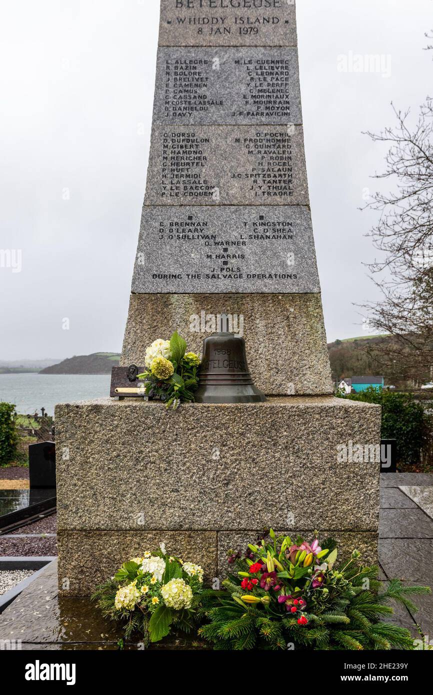 Bantry, West Cork, Ireland. 8th Jan, 2022. Today is the 43rd anniversary of the Whiddy Island disaster when the oil tanker, M.V. Betelgeuse, caught fire as she was unloading her cargo of crude oil at the Whiddy Island oil terminal. The disaster eventually claimed the lives of 51 people. Maritime lawyer and son of victim Tim Kingston, Michael Kingston, has tirelessly campaigned for the victims death certificates to read 'unlawful death'. Credit: AG News/Alamy Live News Stock Photo
