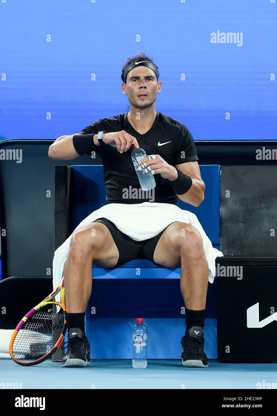 Melbourne, Australia. 8th. Jan., 2022. Spanish tennis player Rafael Nadal  in action during the Melbourne Summer Set tournament at Melbourne Park on  Saturdday 08 January 2022. © Juergen Hasenkopf / Alamy Live News Stock  Photo - Alamy