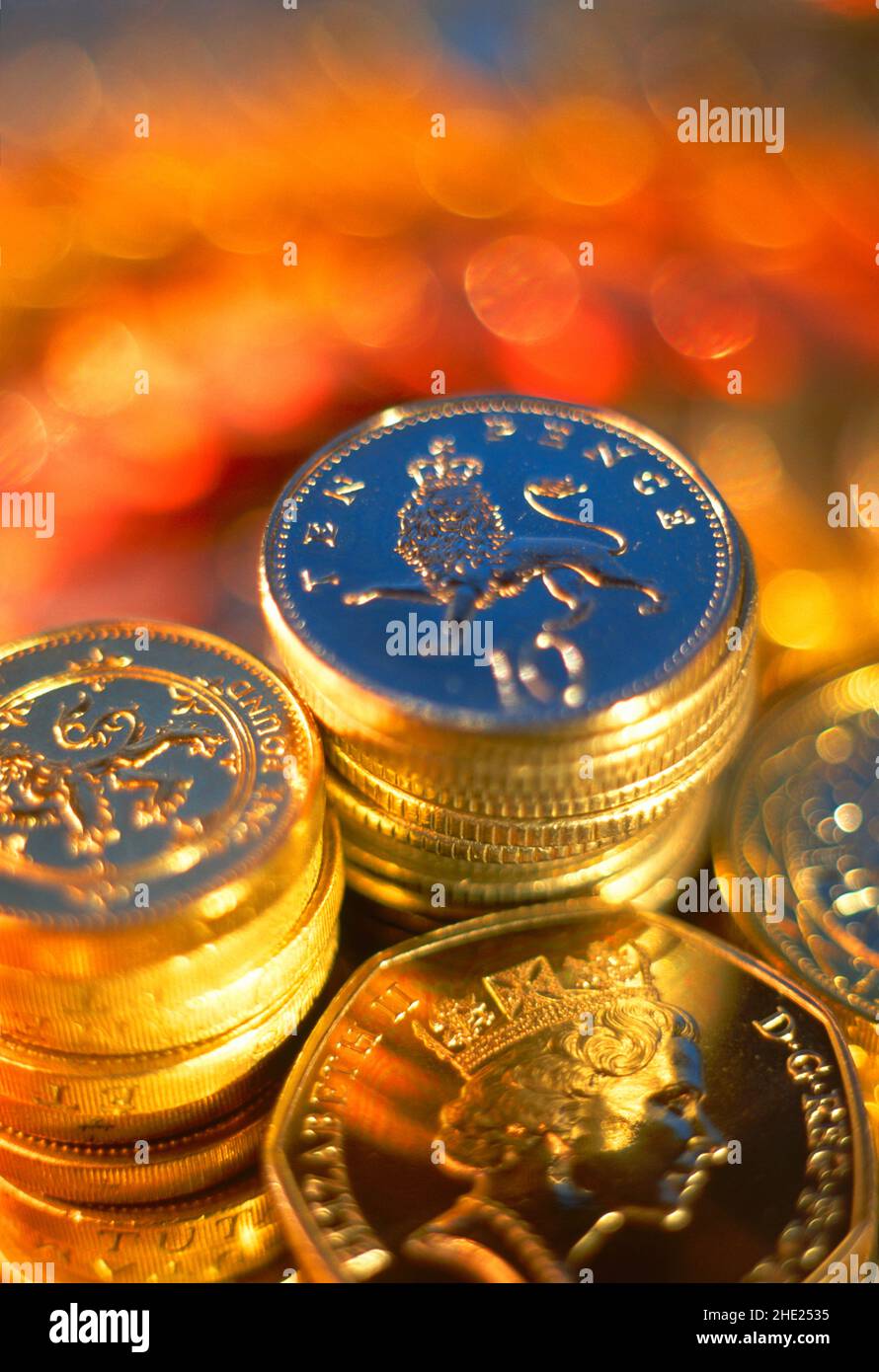 UK, currency, coins, Stock Photo