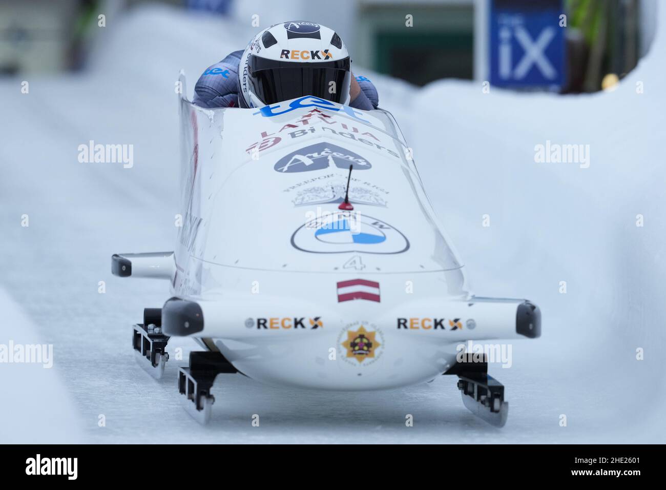 Davis Springis WINTERBERG, GERMANY - JANUARY 8: Oskars Kibermanis and Davis Springis ...
