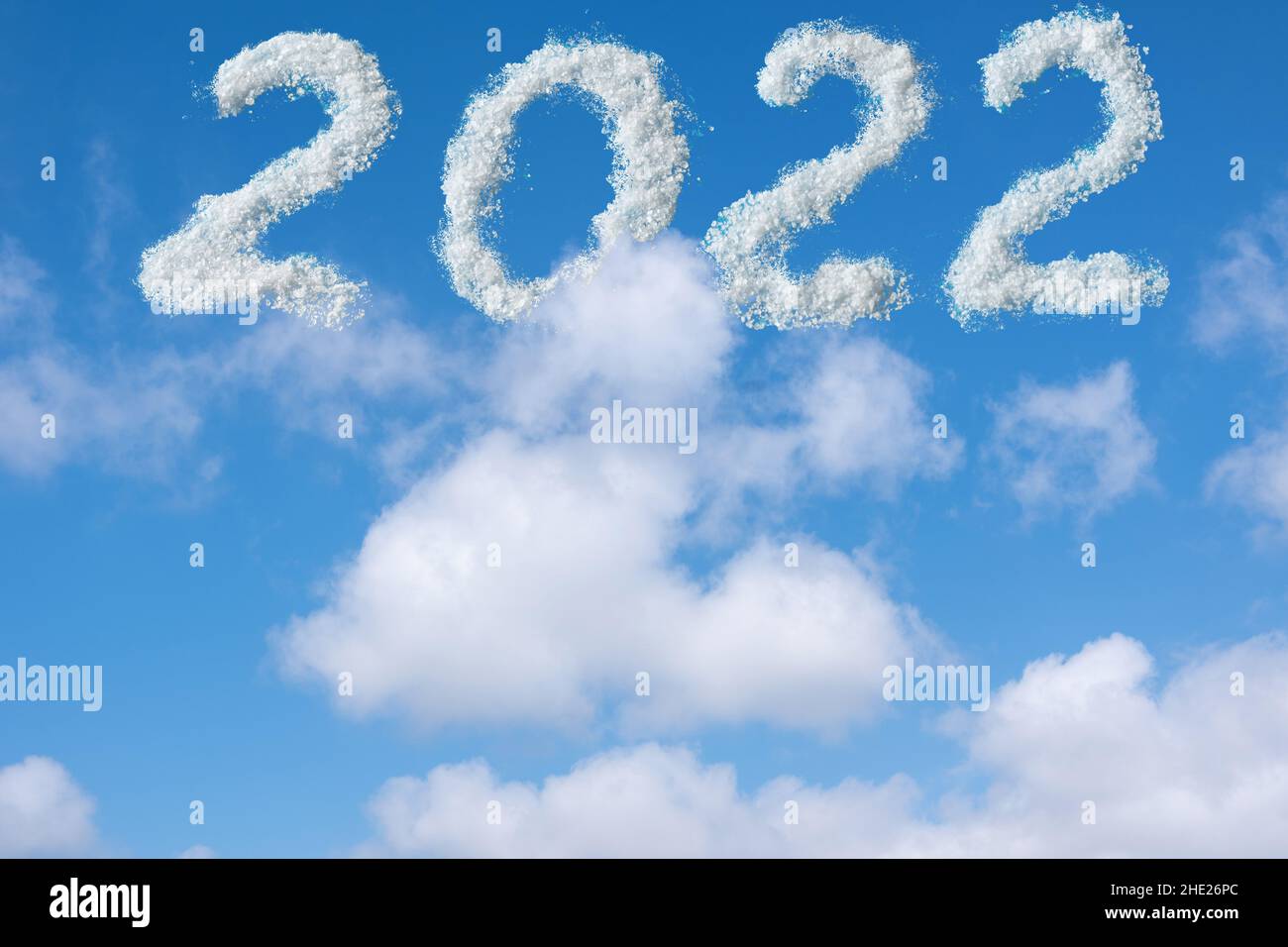 Christmas In The Sky 2022 The Date Is 2022 Written In White Clouds In The Blue Sky. Christmas Sky  Background Stock Photo - Alamy