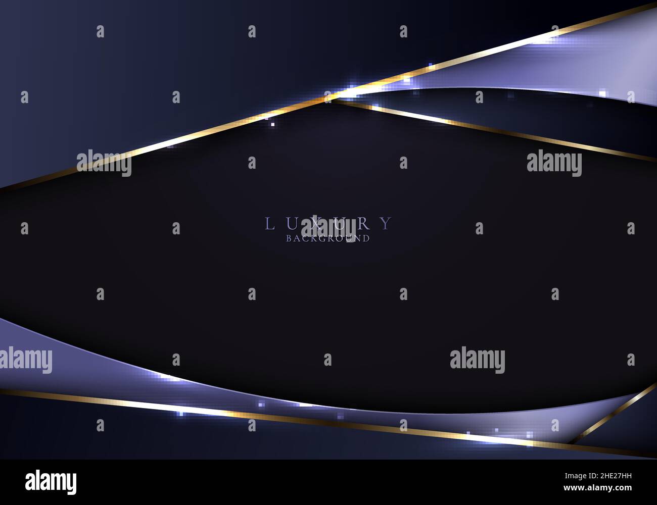 Abstract 3D modern template luxury style blue stripes with golden lines ...