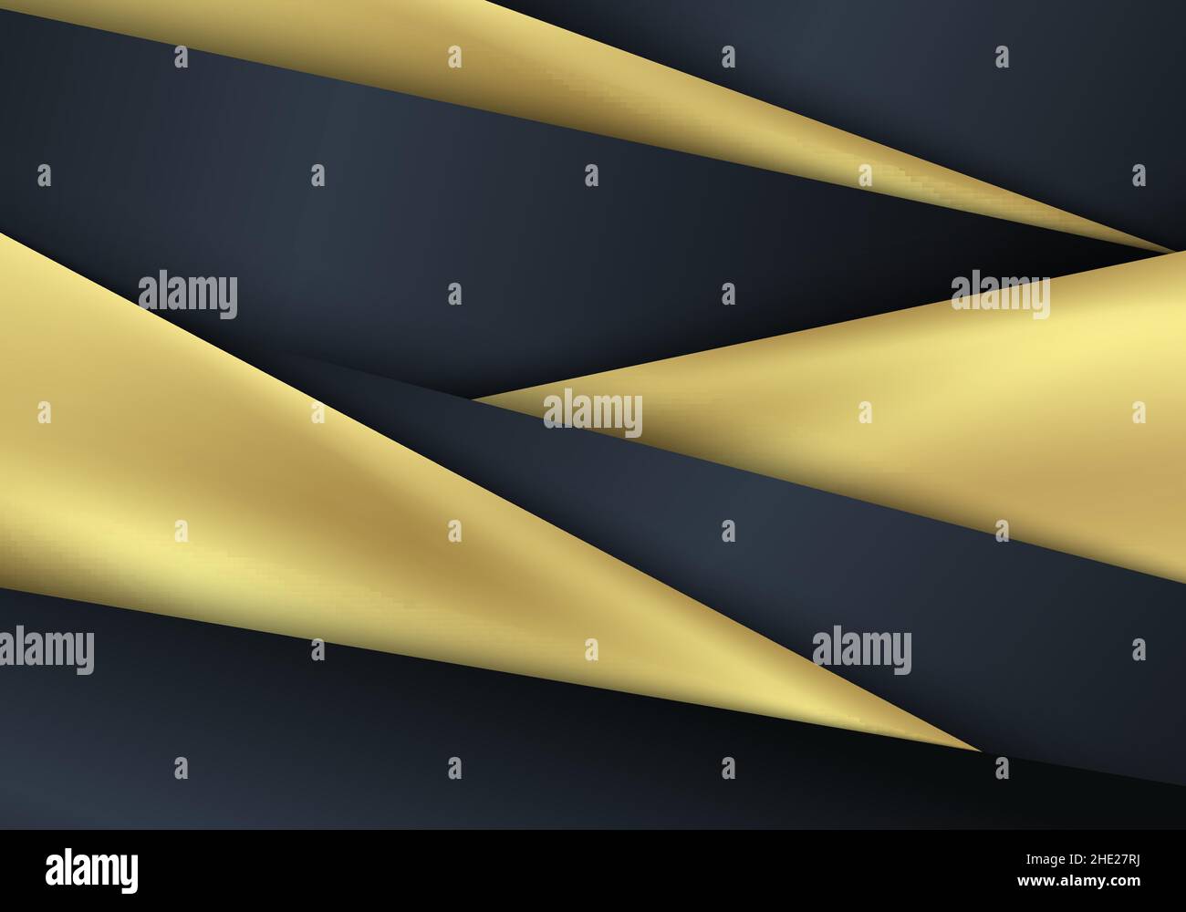 Elegant 3D abstract blue and golden stripes shapes diagonal overlapping ...