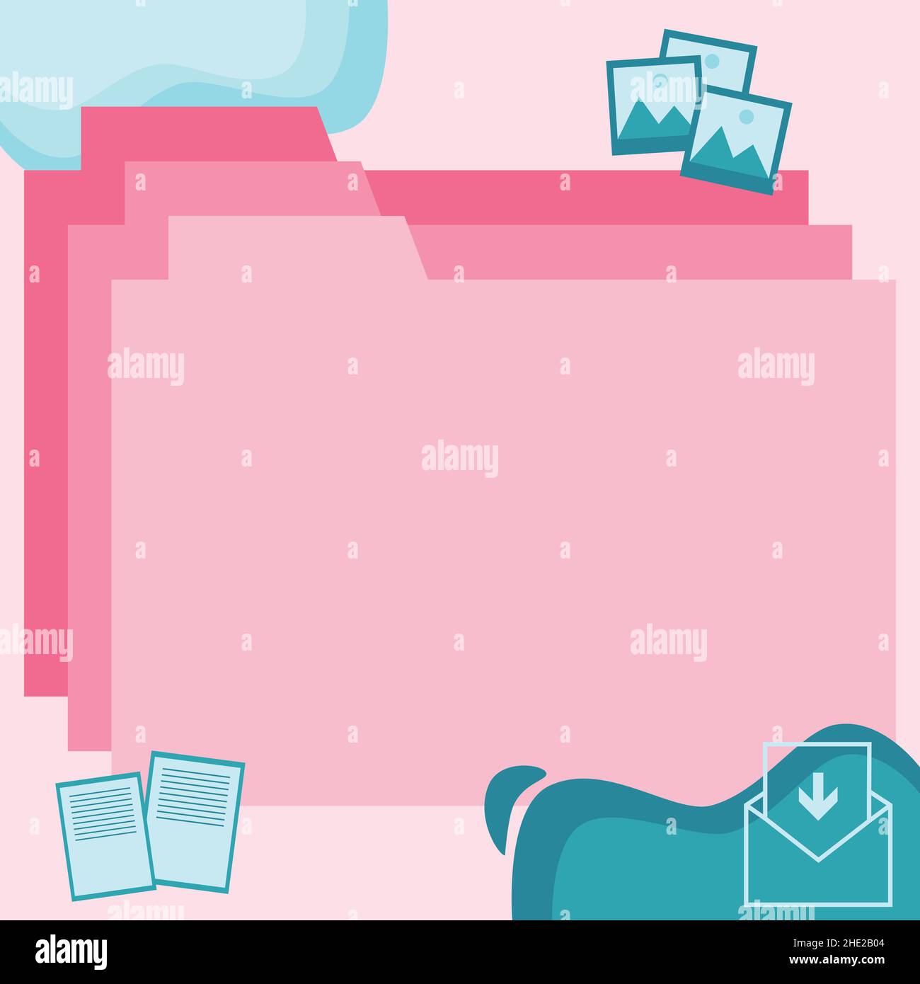 Desktop Folders Inside Web Browser Showing Recent Technology. Laptop Screen Presenting Modern Automation. Stock Vector