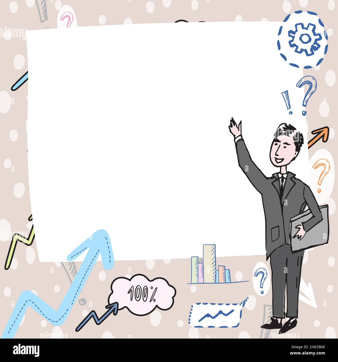 Gentleman Drawing Standing Pointing Finger In Blank Whiteboard. Man Design  Stands Points Hand Empty Board Showing New Idea And Meaning Stock Vector  Image & Art - Alamy