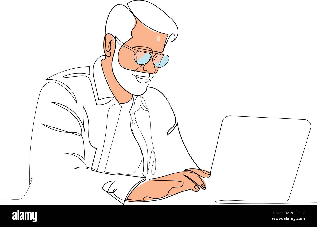 One continuous line is the concept.  Stock Vector
