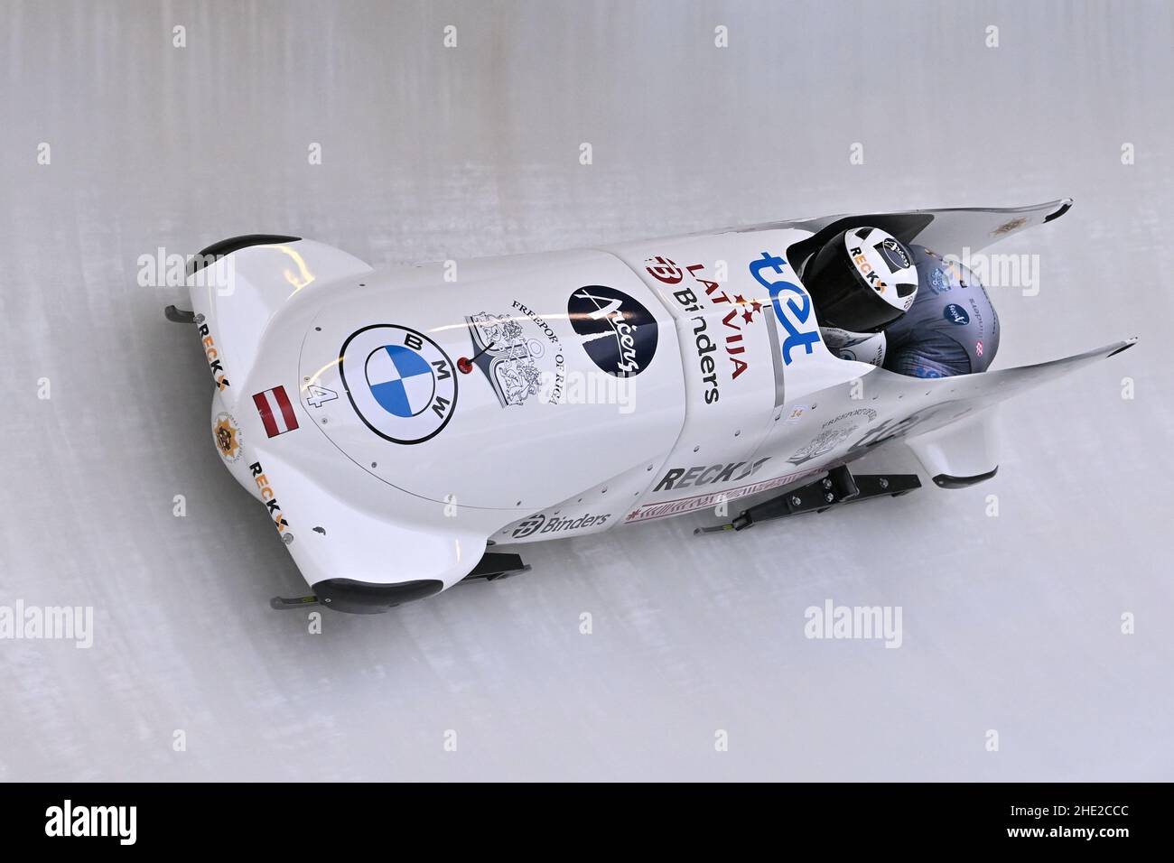 Davis Springis WINTERBERG, GERMANY - JANUARY 8: Oskars Kibermanis and Davis Springis ...