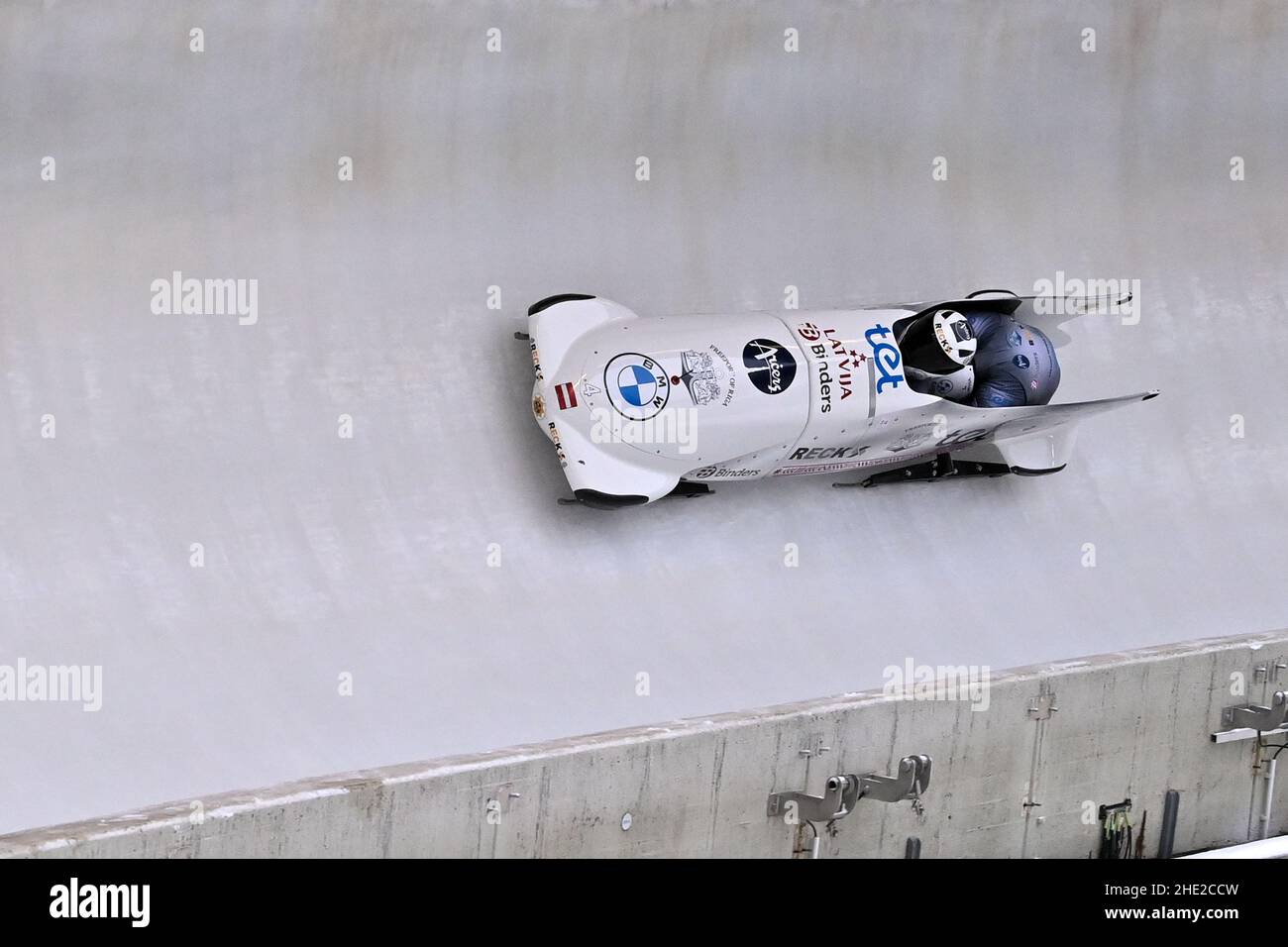 Davis Springis WINTERBERG, GERMANY - JANUARY 8: Oskars Kibermanis and Davis Springis ...