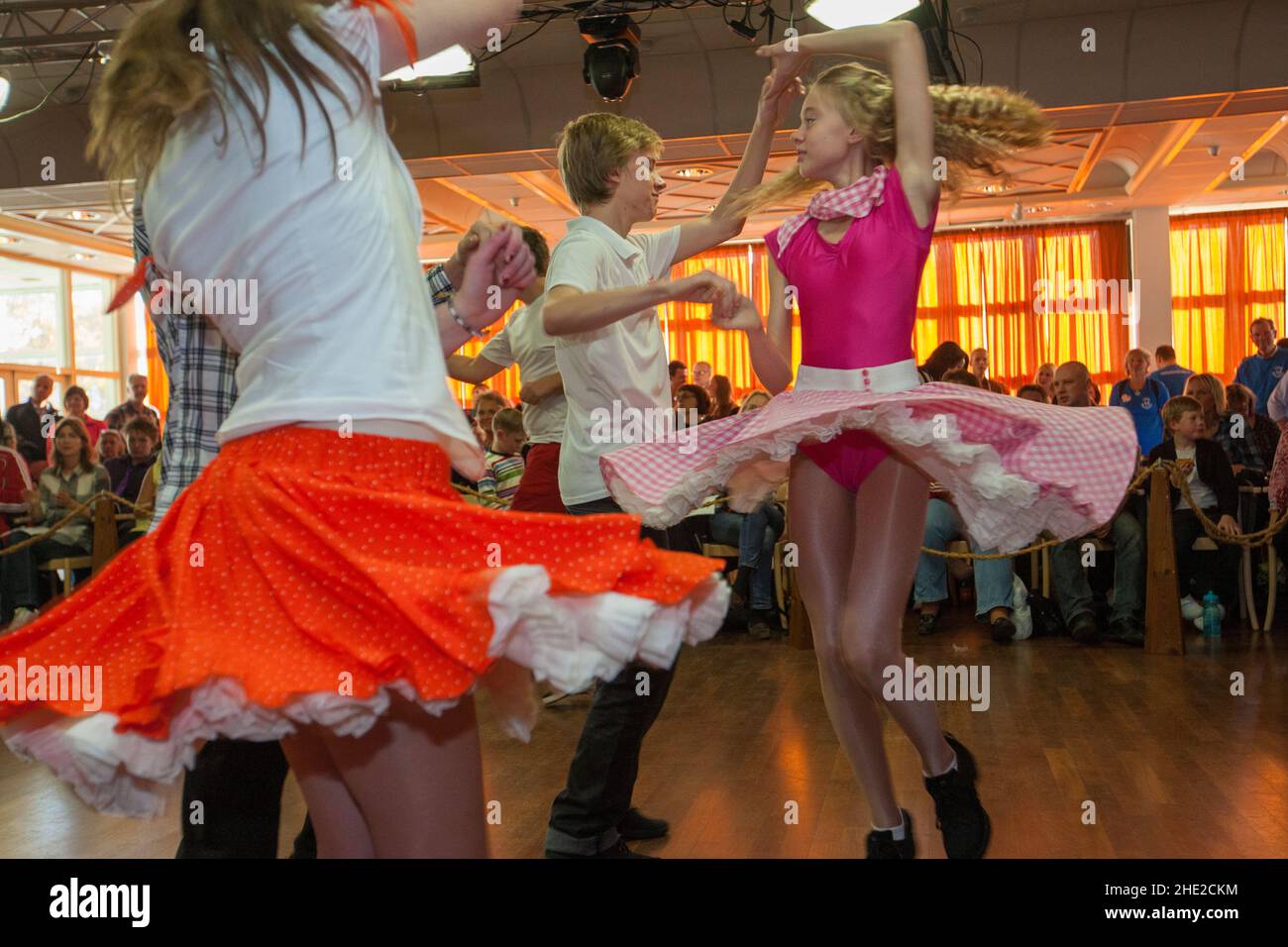Young people compete in dance. Stock Photo