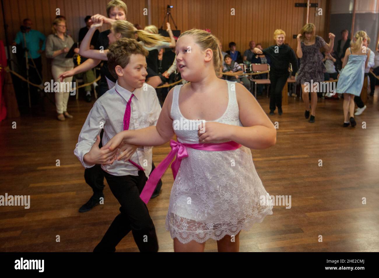 Young people compete in dance. Stock Photo