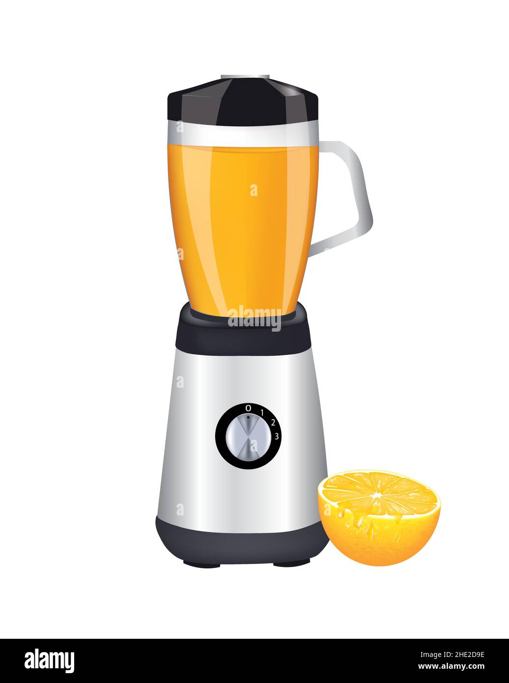 Oranges in kitchen blender isolated. vector illustration Stock Vector Image & Art Alamy