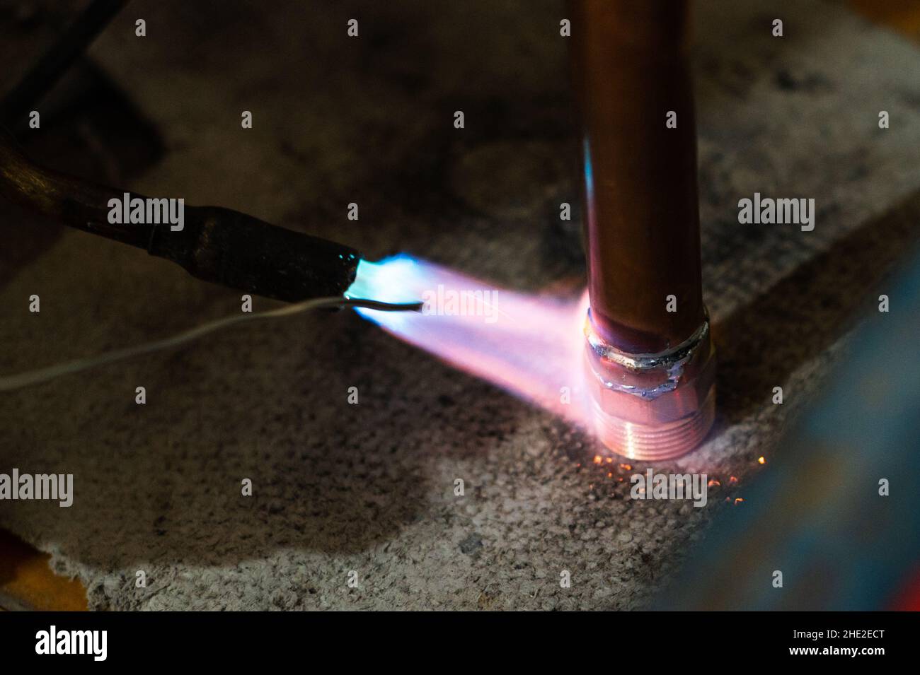 Copper soldering, work process of installation and soldering of copper