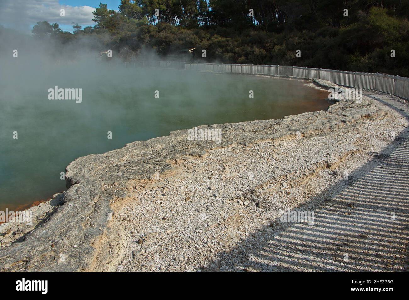 The Champagne Pool in Wai-o-Tapu Thermal Wonderland,Waikato Region on North Island of New Zealand Stock Photo
