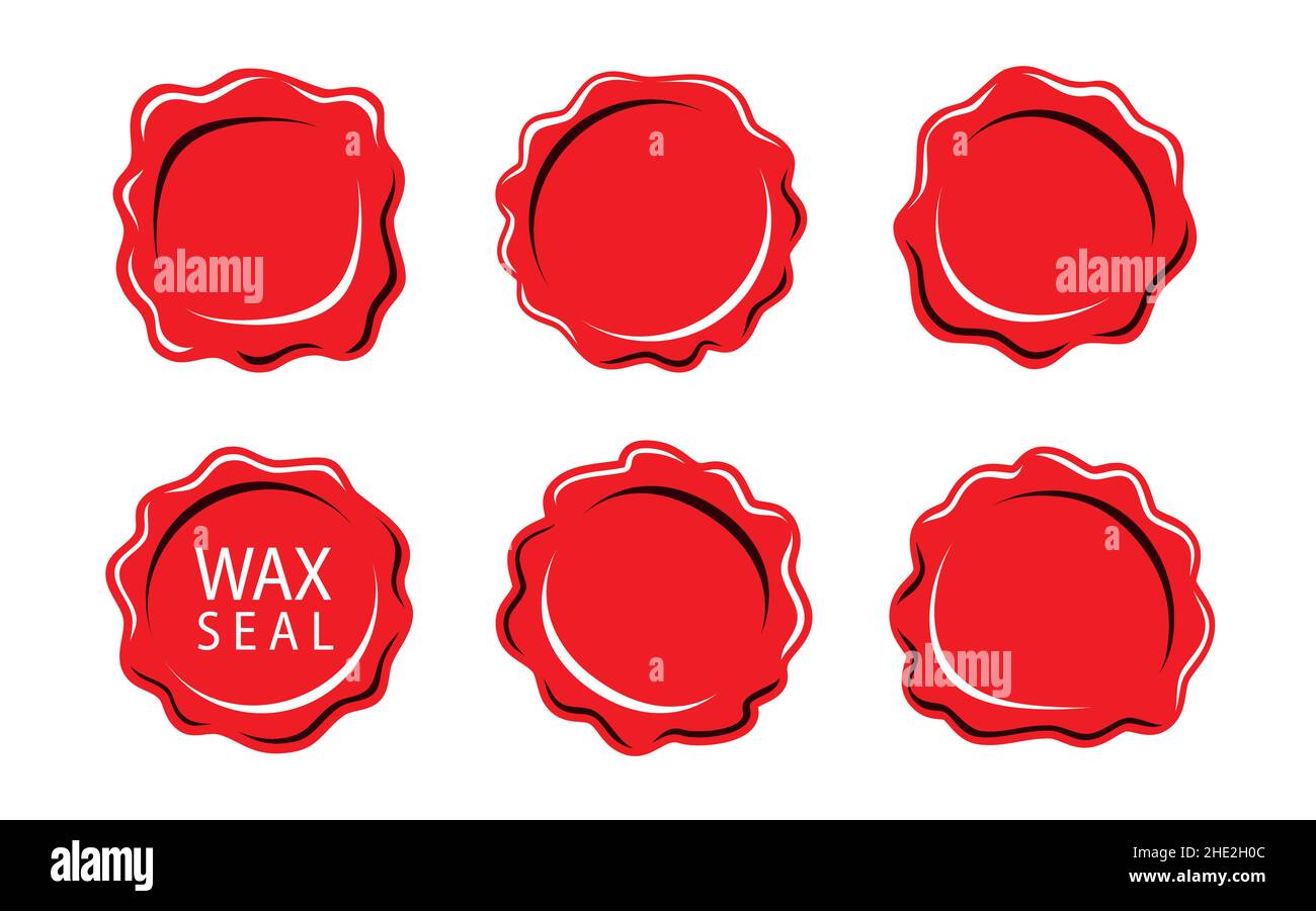 Wax stamps Set. Certification and Protection, guarantee and quality marks. Isolated vector design elements vector Stock Vector