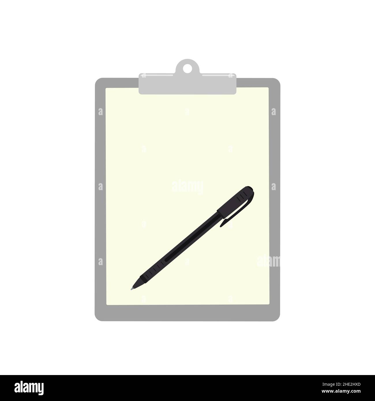 Writing pad with pen isolated on white background Stock Vector Image
