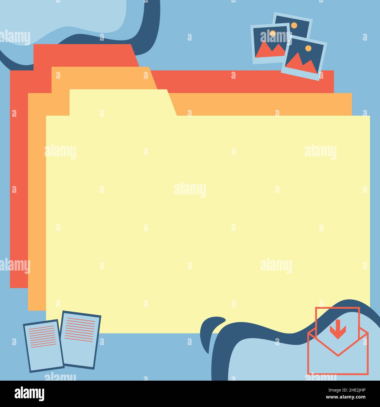 Desktop Folders Inside Web Browser Showing Recent Technology. Laptop Screen Presenting Modern Automation. Stock Vector