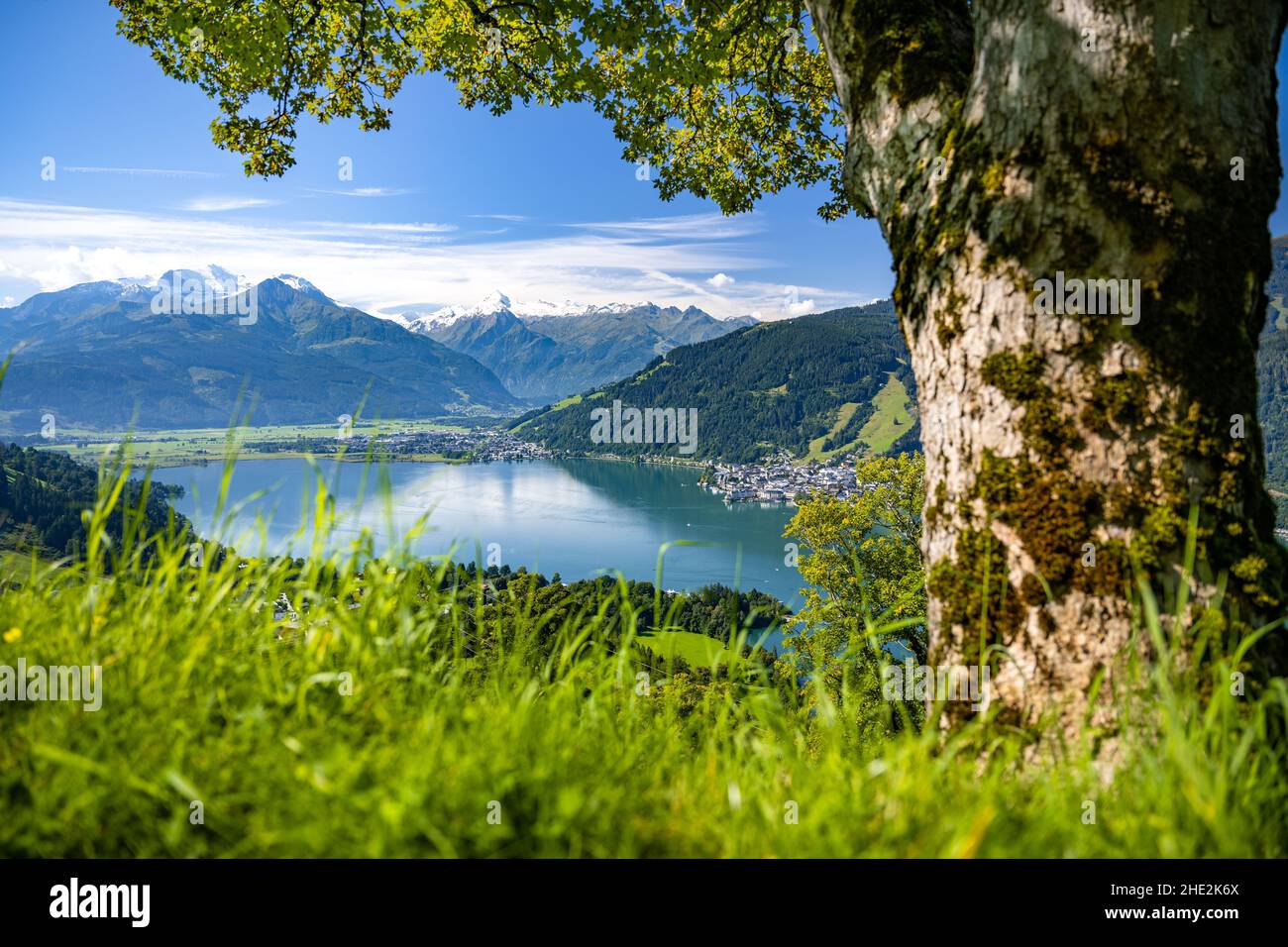 Fantastic view of the idyllic lake Zell am See in a summer alpine landscape in the Salzburger Land, Zell am See, Austria, Europe Stock Photo