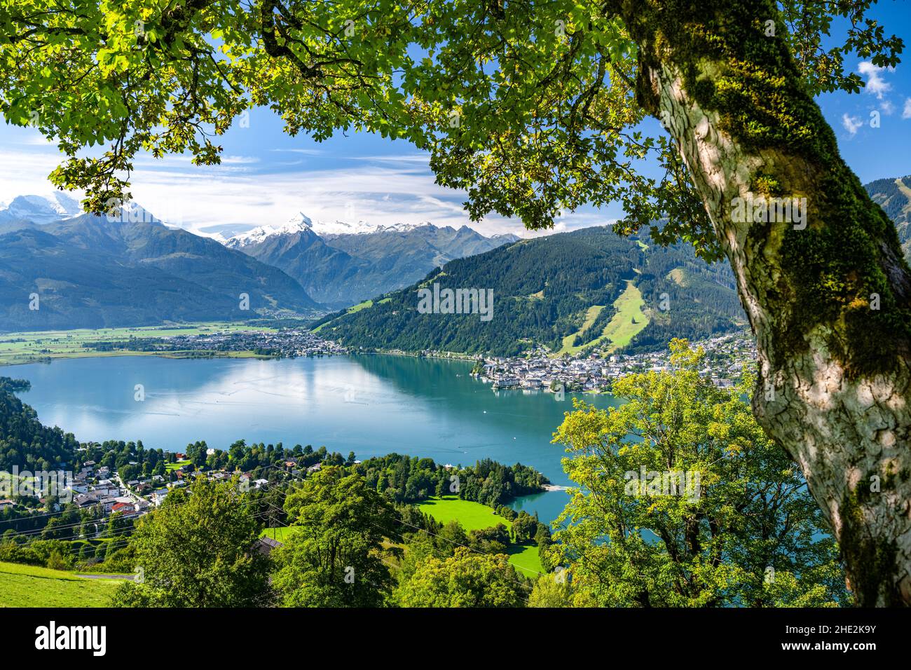 Fantastic view of the idyllic lake Zell am See in a summer alpine landscape in the Salzburger Land, Zell am See, Austria, Europe Stock Photo