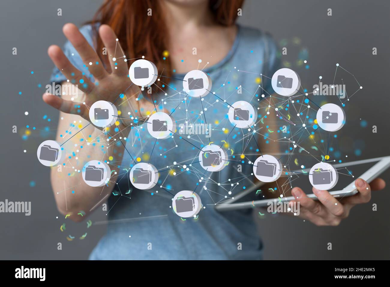 Big data cloud digital 3d Stock Photo
