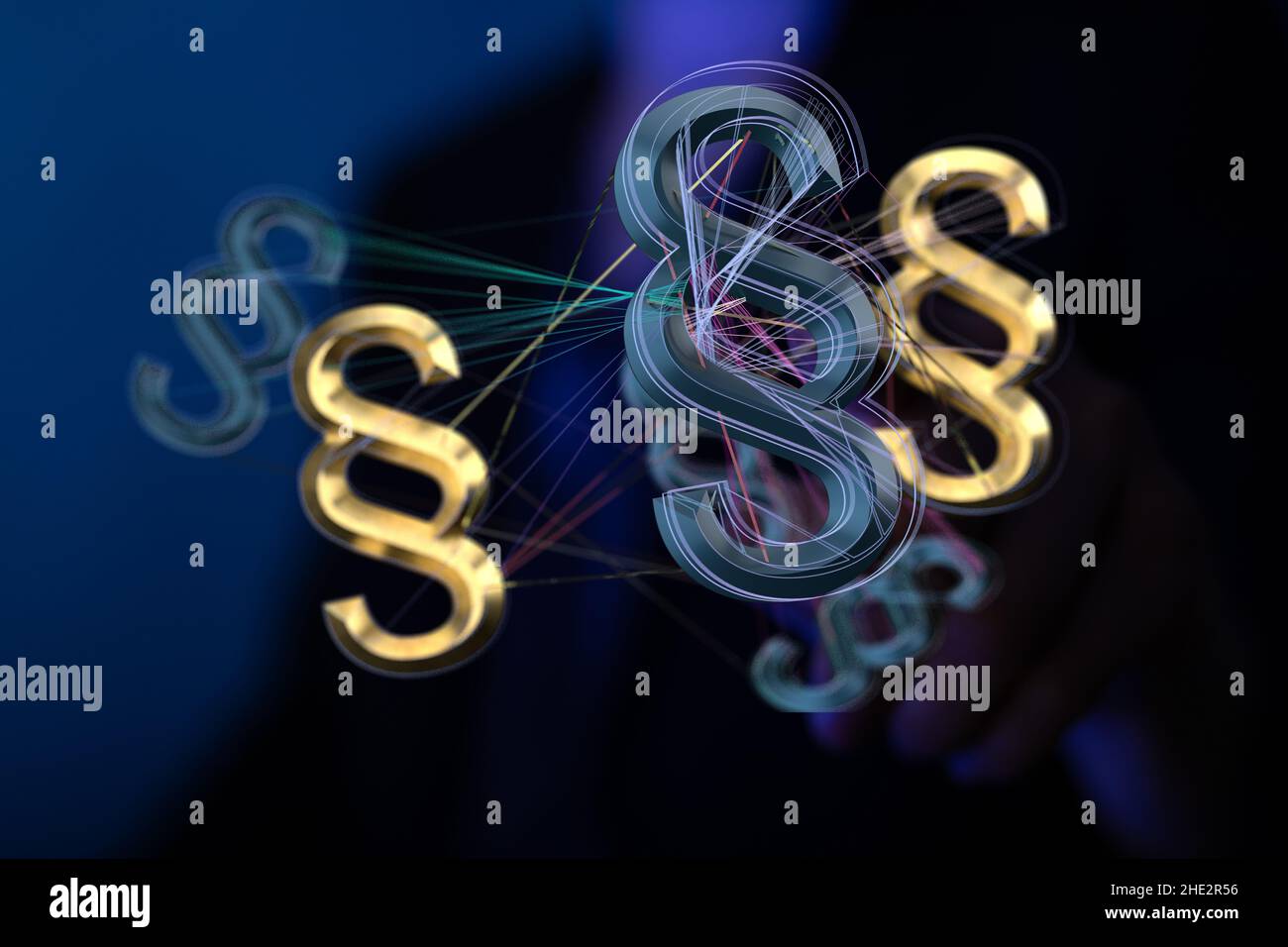 Digital render of a network of legal code signs Stock Photo - Alamy