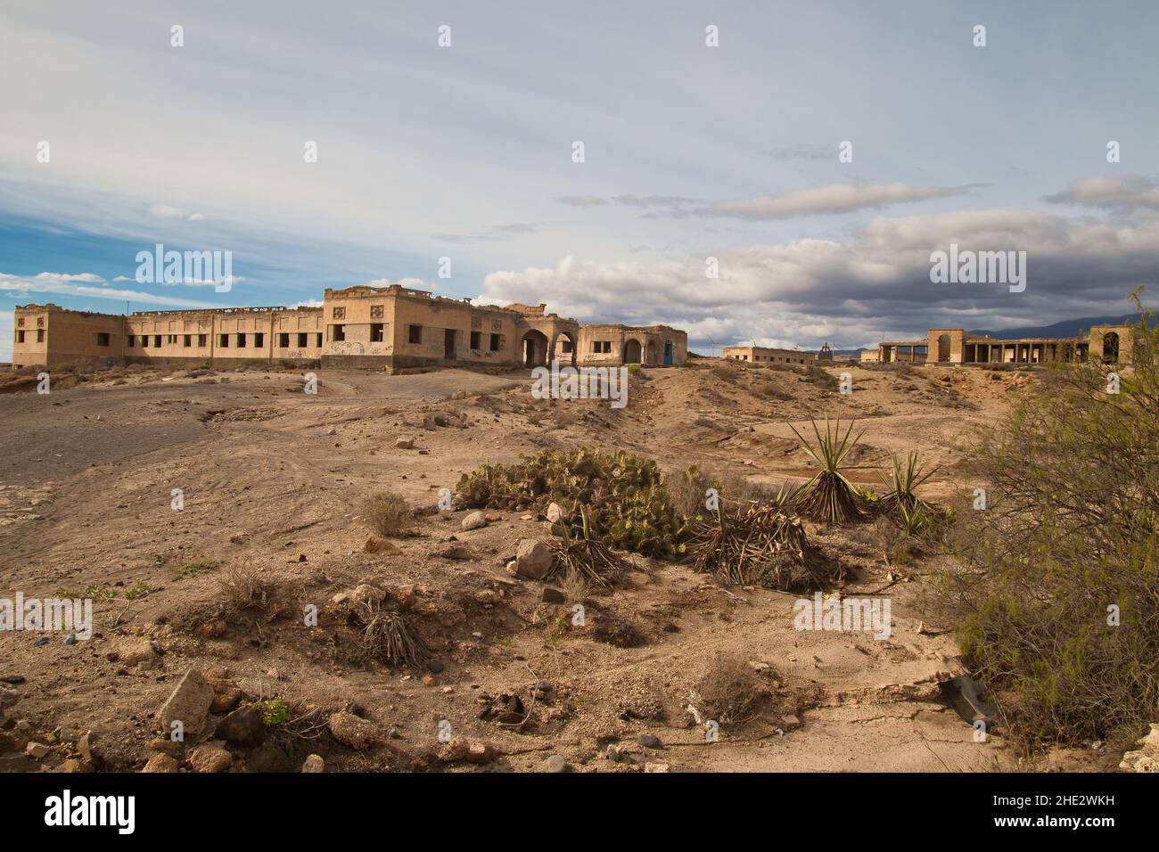 Abades, Tenerife, ruins of the leprosy station in the sunshine Stock Photo