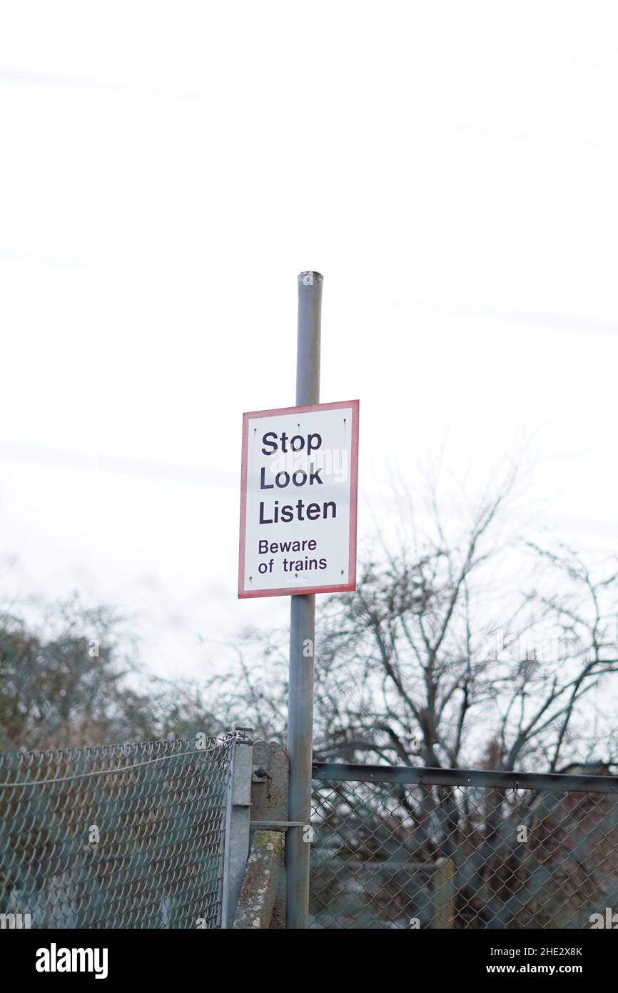 Stop Look Listen Railway Sign High Resolution Stock Photography and ...
