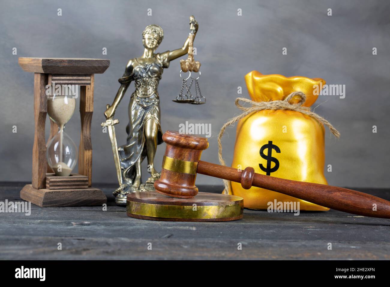 Bribe in a Court Concept Stock Photo