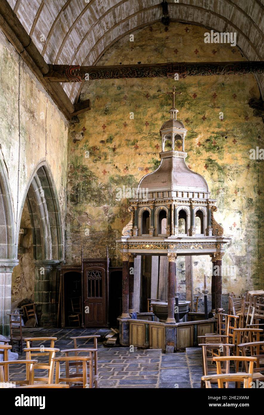 Finistère, La Martyre, Dorfkirche, Ciborium, St., Sankt, Saint Stock Photo