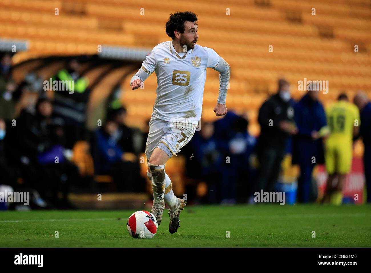 Burslem, UK. 08th Jan, 2022. David Worrall 7 of Port Vale runs with