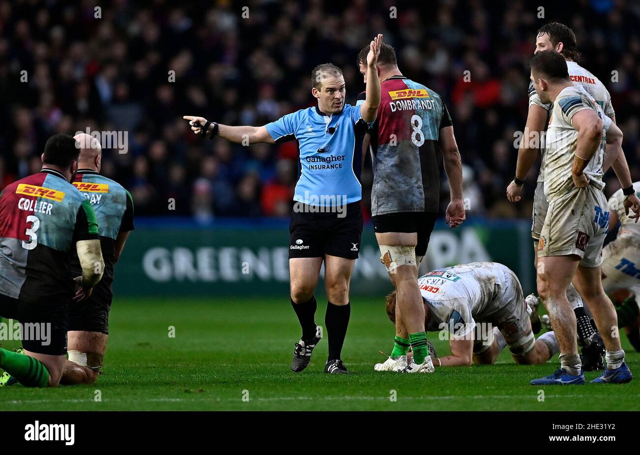 Twickenham, United Kingdom. 08th Jan, 2022. Premiership Rugby. Harlequins V Exeter Chiefs. The Stoop. Twickenham. Ian Tempest (Referee). Credit: Sport In Pictures/Alamy Live News Stock Photo