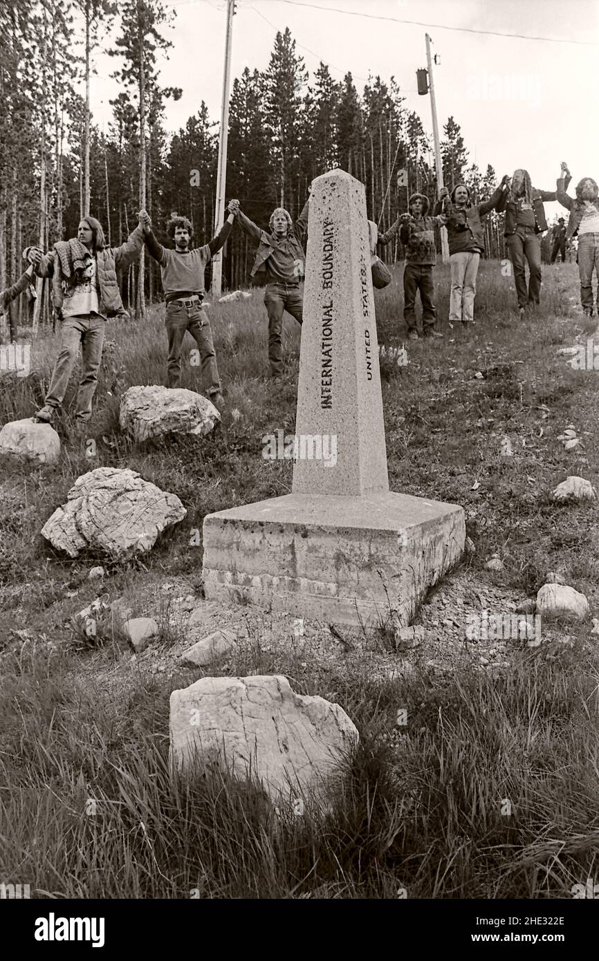 The Rainbow Family gathers at the Chief Mountain International Border