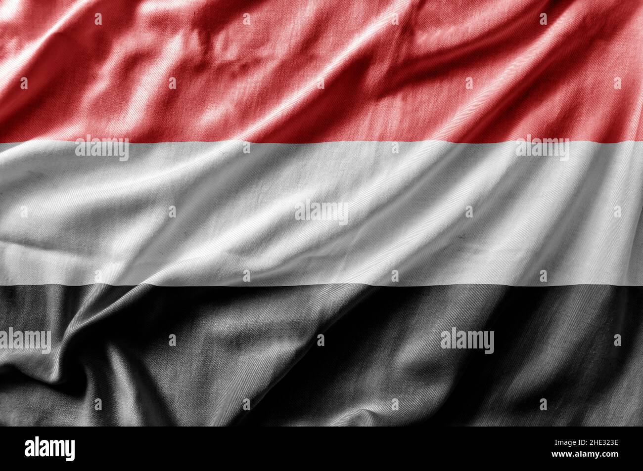 Waving detailed national country flag of Yemen Stock Photo Alamy