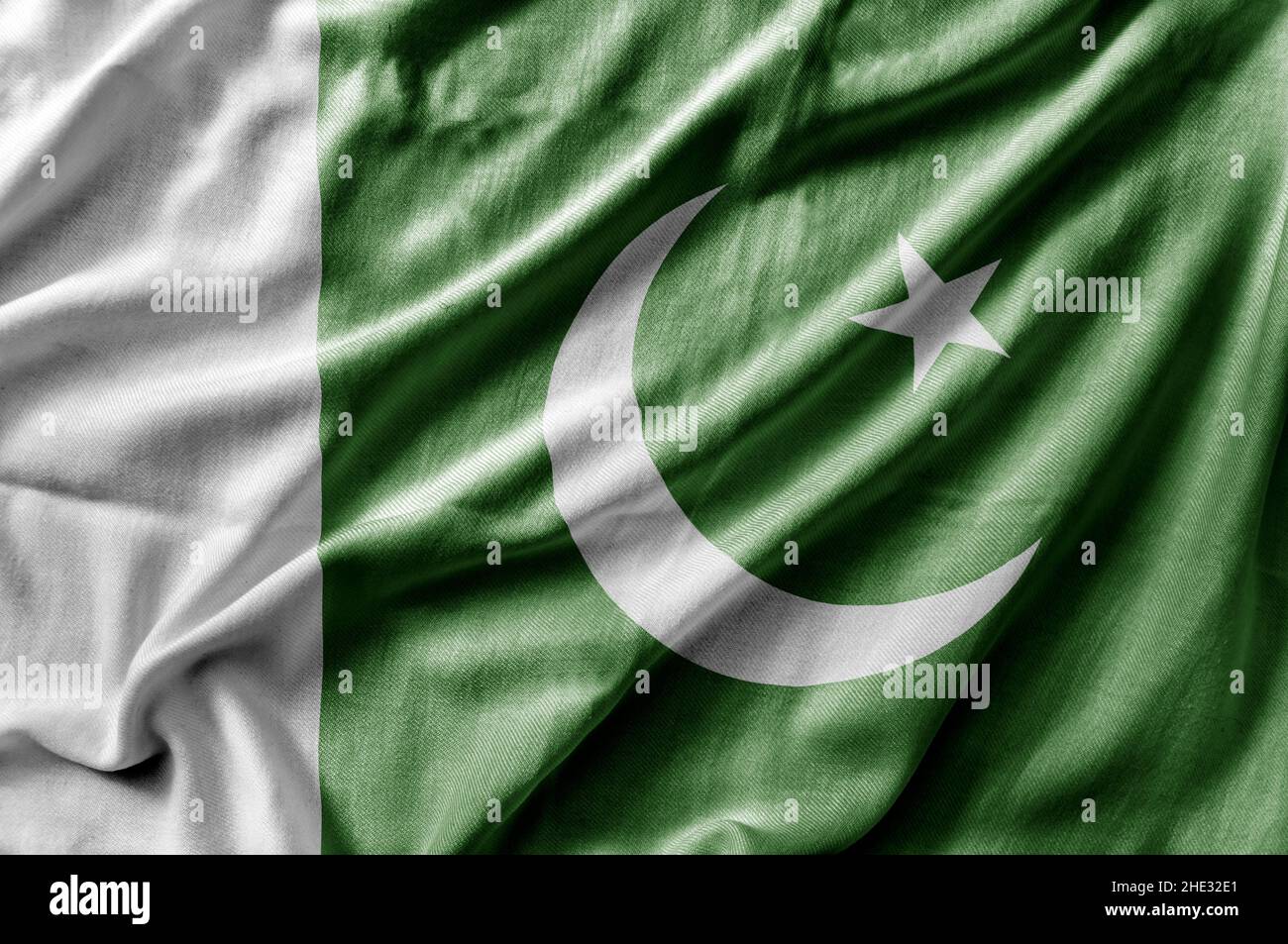 PAKISTANI FLAGS LARGE SIZE 26x36 SHINY SILK FABRIC 