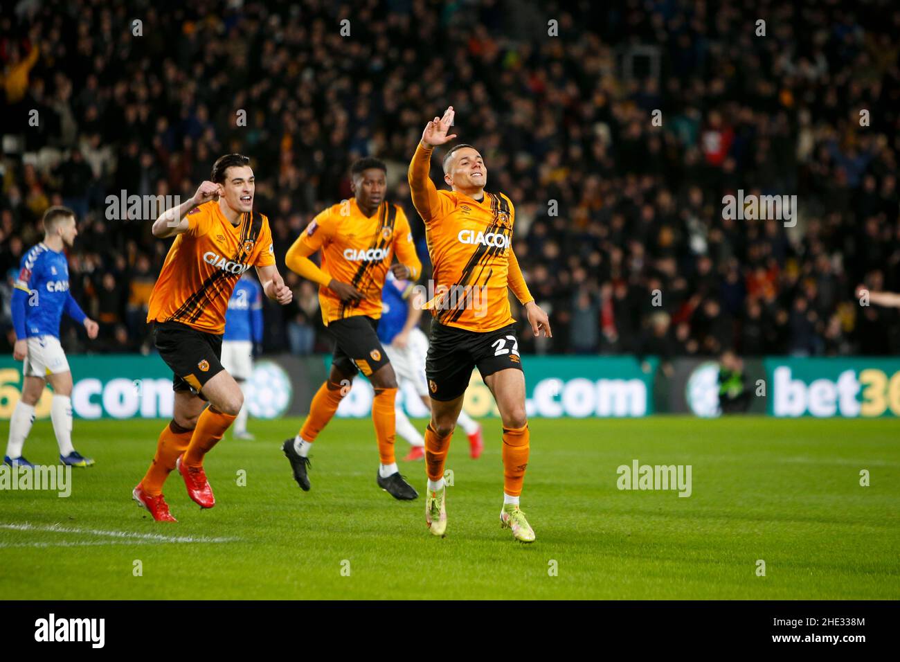 Tyler Smith #22 of Hull City Celebrates scoring a goal to make it 1-0 Stock Photo
