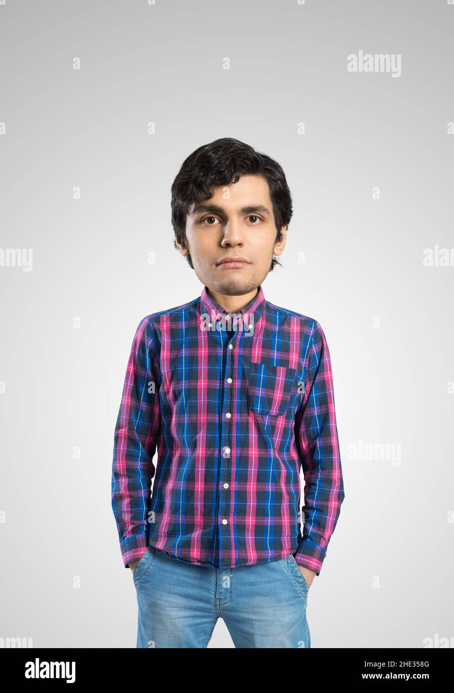 He Has Big Head Stock Photo Alamy