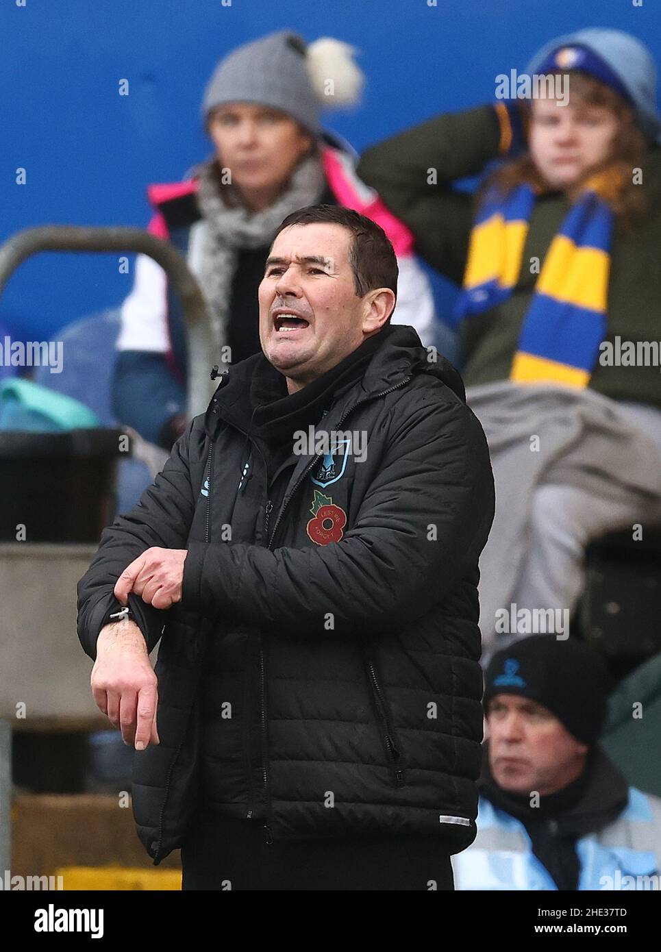 Mansfield, UK. 8th Jan, 2022. Nigel Clough manager of Mansfield Town during the Emirates FA Cup match at the One Call Stadium, Mansfield. Picture credit should read: Darren Staples/Sportimage Credit: Sportimage/Alamy Live News Stock Photo