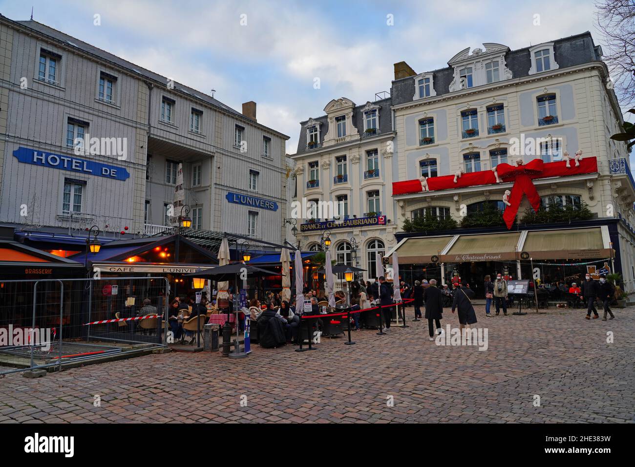 SAINT-MALO, FRANCE -30 DEC 2021- View of the Place Chateaubriand square in  downtown St-Malo intra-muros, inside the ramparts, in Brittany, France  Stock Photo - Alamy