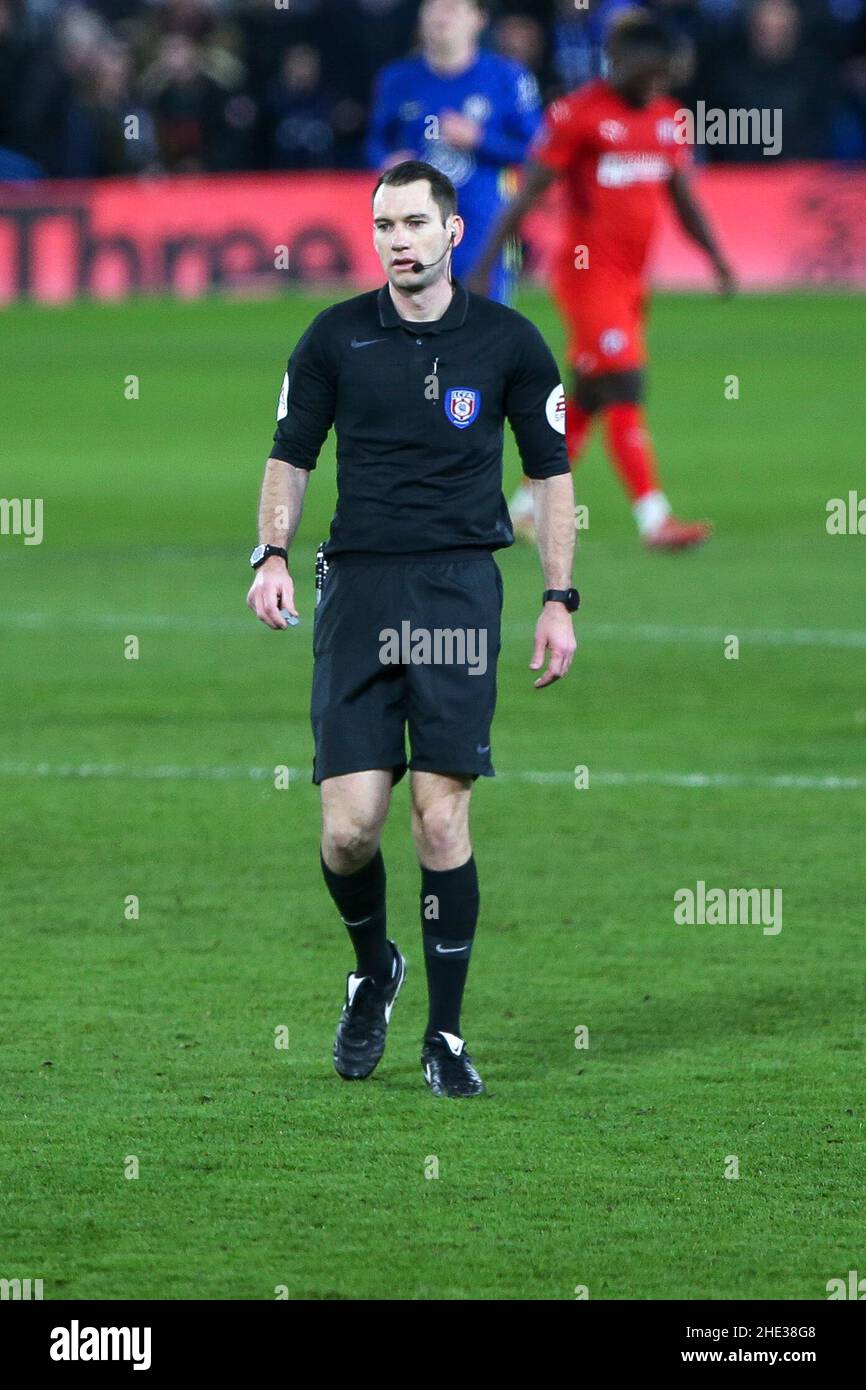 LONDON, UK JAN 8TH Match referee Jarred Gillett during the FA Cup match between Chelsea and Chesterfield at Stamford Bridge, London on Saturday 8th January 2022. (Credit: Tom West | MI News) Credit: MI News & Sport /Alamy Live News Stock Photo